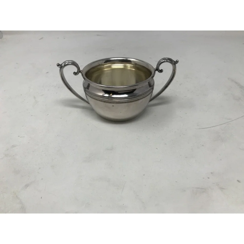 Set of 2 Silverplate Creamer and Sugar Bowl ~ Pictorial Marks Crown H Shield 113